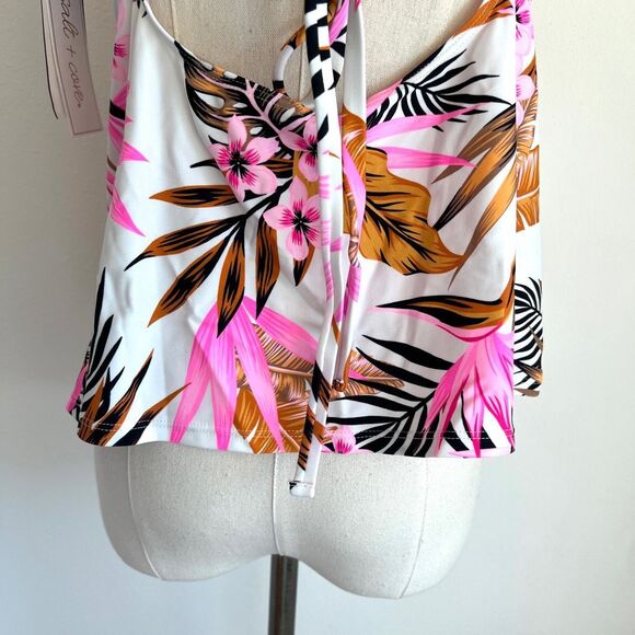 Salt + Cove Tropic Time V-Wire Tankini Top Tropical Print XL - Picture 10 of 14